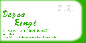 dezso ringl business card